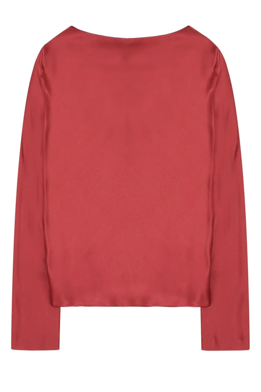 Alberta Ferretti women’s silk blend blouse in blue with a sleek satin finish and relaxed fit long sleeves