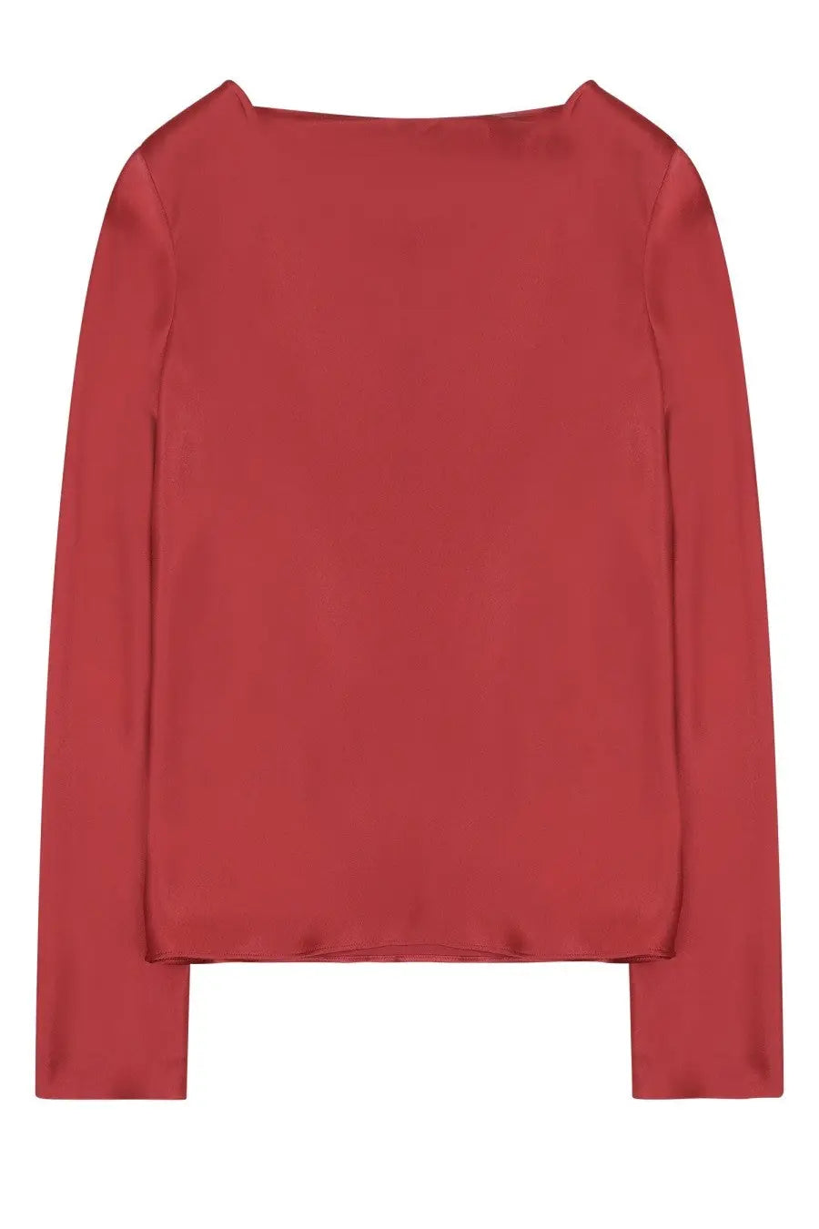 Alberta Ferretti women’s silk blend blouse in blue with a sleek long-sleeved red satin top and relaxed fit