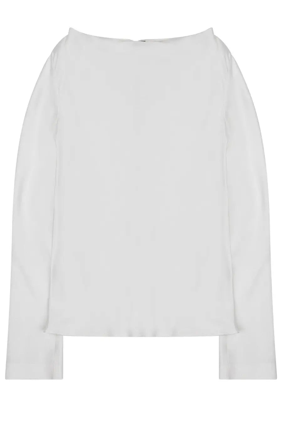 Alberta Ferretti women’s white silk blend blouse with long sleeves soft flowing fabric and relaxed fit