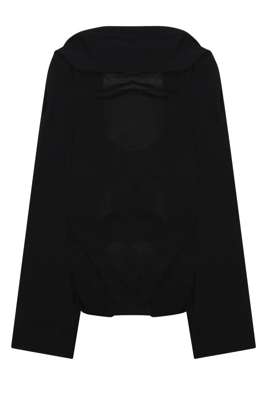 Alberta Ferretti women’s black hooded top with subtle bow detail at neckline in lightweight fabric