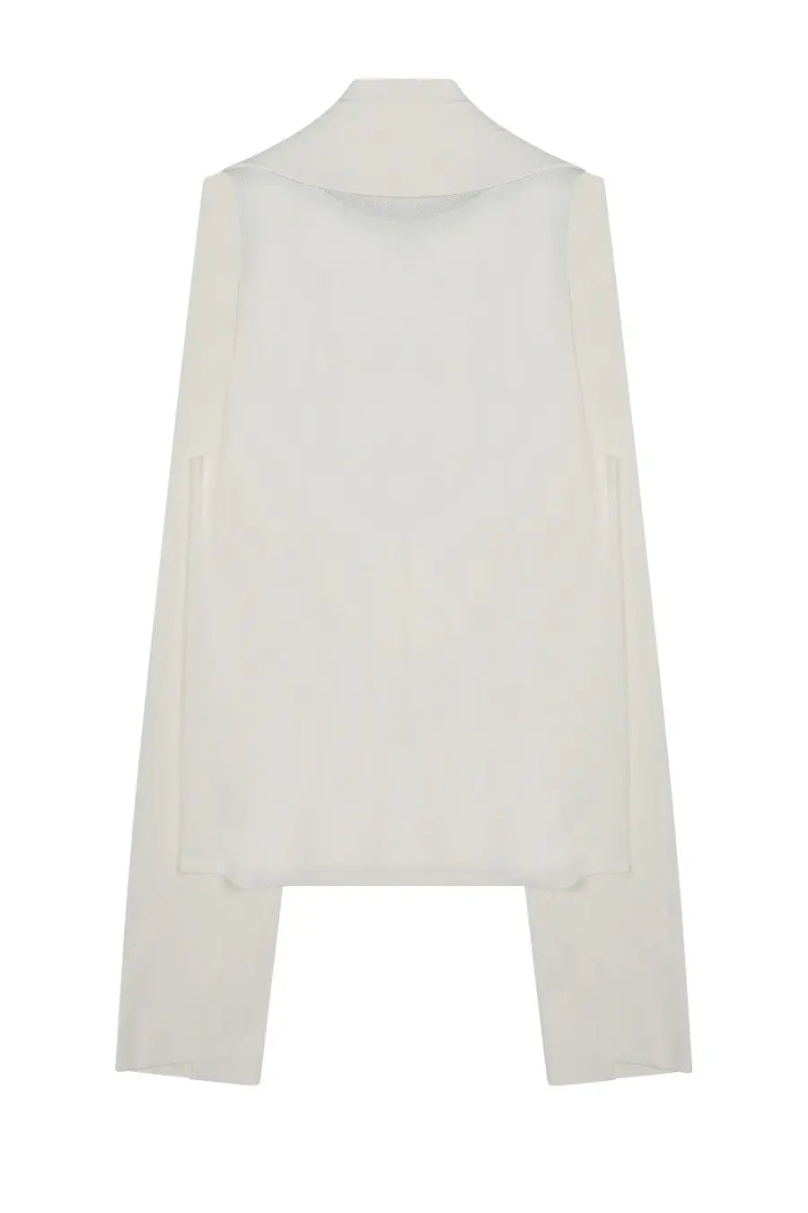 Alberta ferretti women’s chiffon white blouse with high collar long flowing sleeveless lightweight fabric