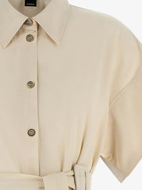 Pinko Women's Alesha Chemisier Cotton Dress Beige Pinko