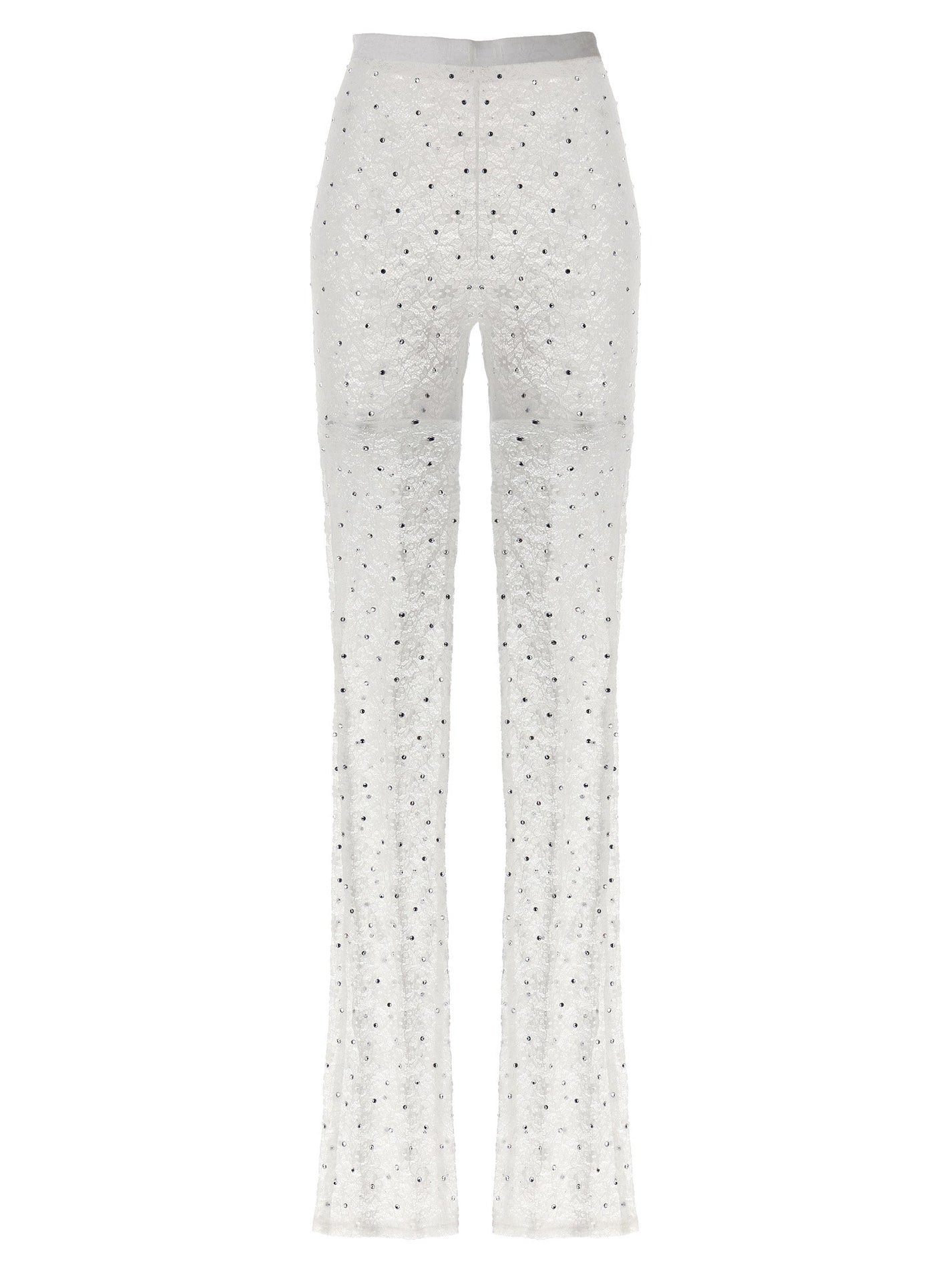 ALESSANDRA RICH - ALESSANDRA RICH - Rhinestone lace leggings - Women’s Pants