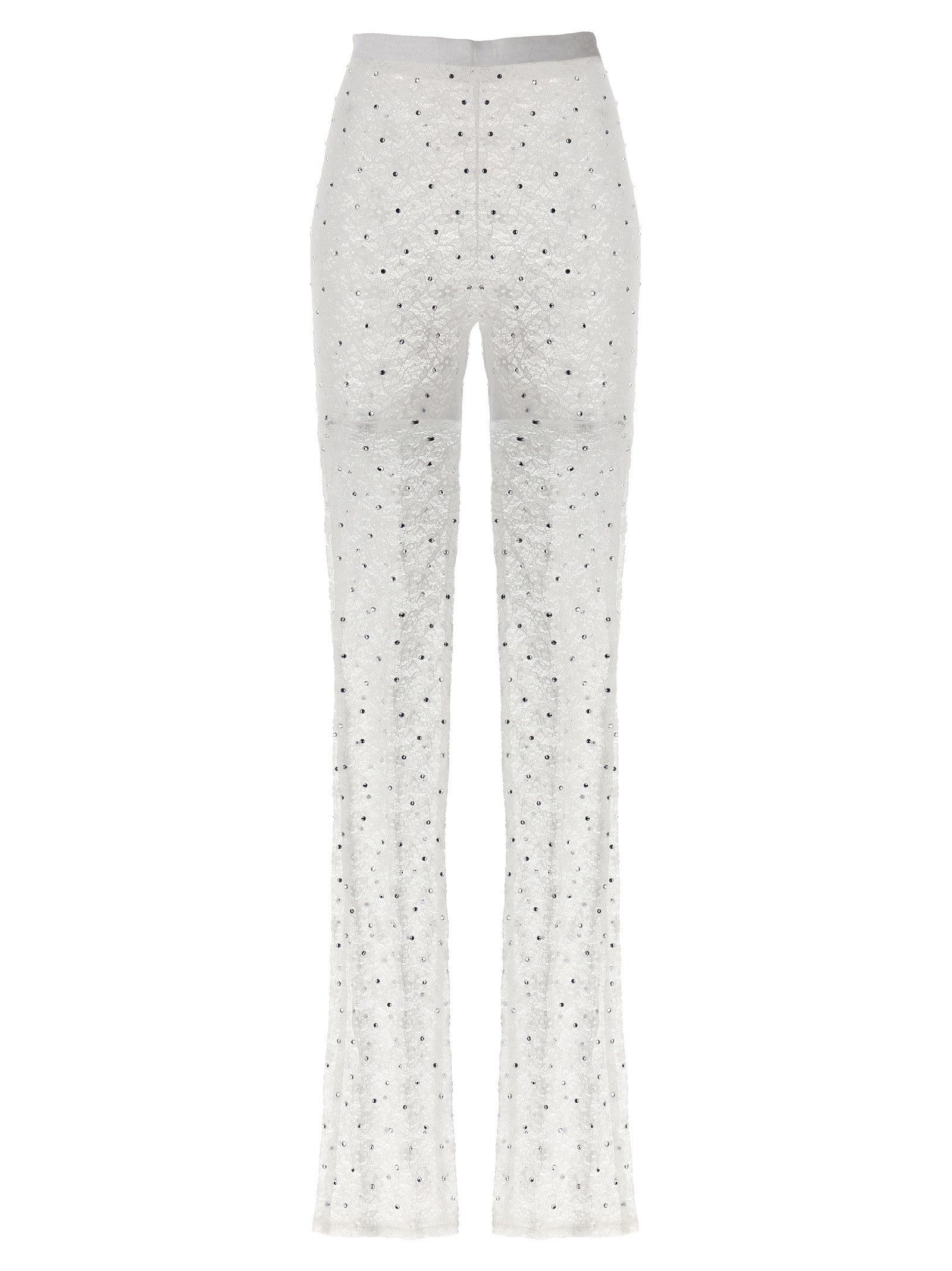 ALESSANDRA RICH - ALESSANDRA RICH - Rhinestone lace leggings - Women’s Pants