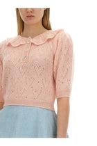 Alessandra Rich Women's Hearts Jersey Blue, view 4