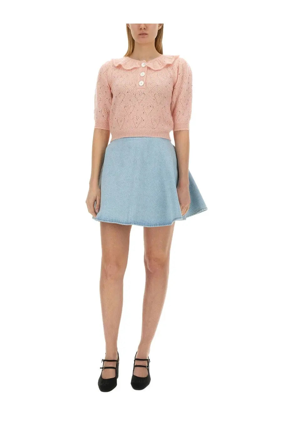 Alessandra Rich Women's Hearts Jersey Blue, view 2