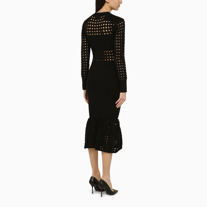 Alexander Mcqueen - Alexander McQueen Black knitted midi dress - Women’s Clothing