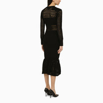 Alexander Mcqueen - Alexander McQueen Black knitted midi dress - Women’s Clothing