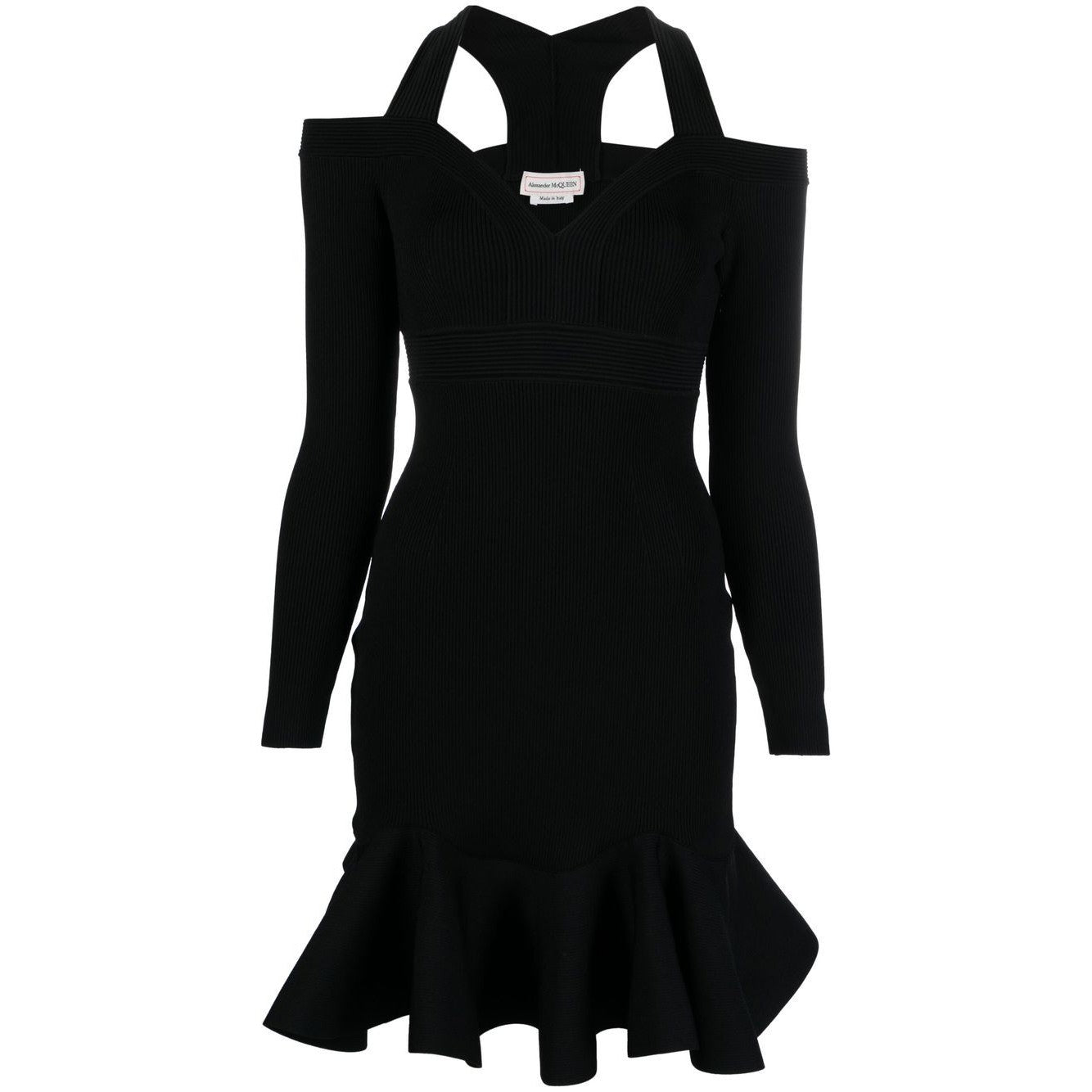 Alexander Mcqueen - Alexander McQueen Short knitted dress with V-neck - Dresses