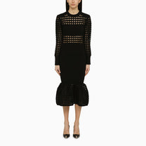 Alexander Mcqueen - Alexander McQueen Black knitted midi dress - Women’s Clothing