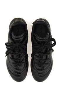 Alexander McQueen men’s flexion sneaker black with sleek black crocodile embossed leather and matching laces