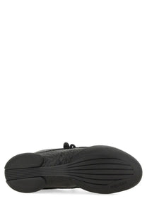 Alexander McQueen men’s flexion sneaker black with textured leather upper and ribbed rubber sole