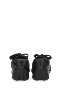 Black quilted leather sneakers with chunky sole and tied laces alexander mcqueen men’s flexion sneaker black