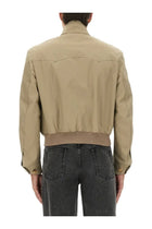 Alexander McQueen Men's Harrington Cropped Jacket Beige, view 3