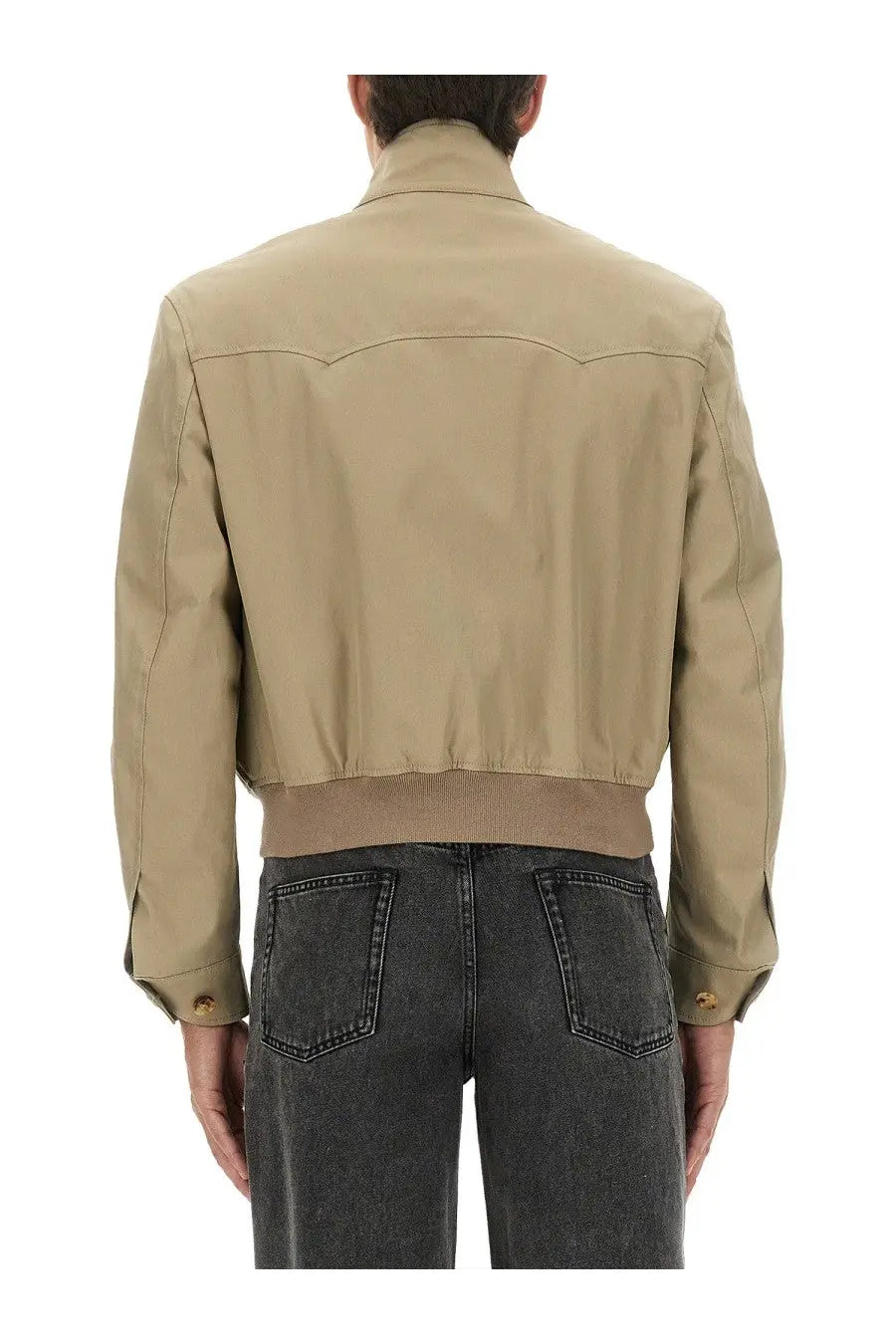 Alexander McQueen Men's Harrington Cropped Jacket Beige, view 3