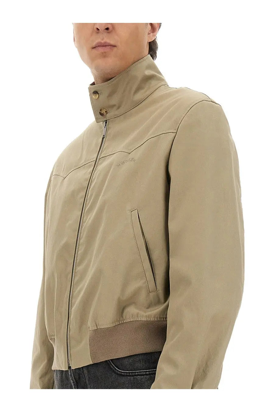 Alexander McQueen Men's Harrington Cropped Jacket Beige, view 4