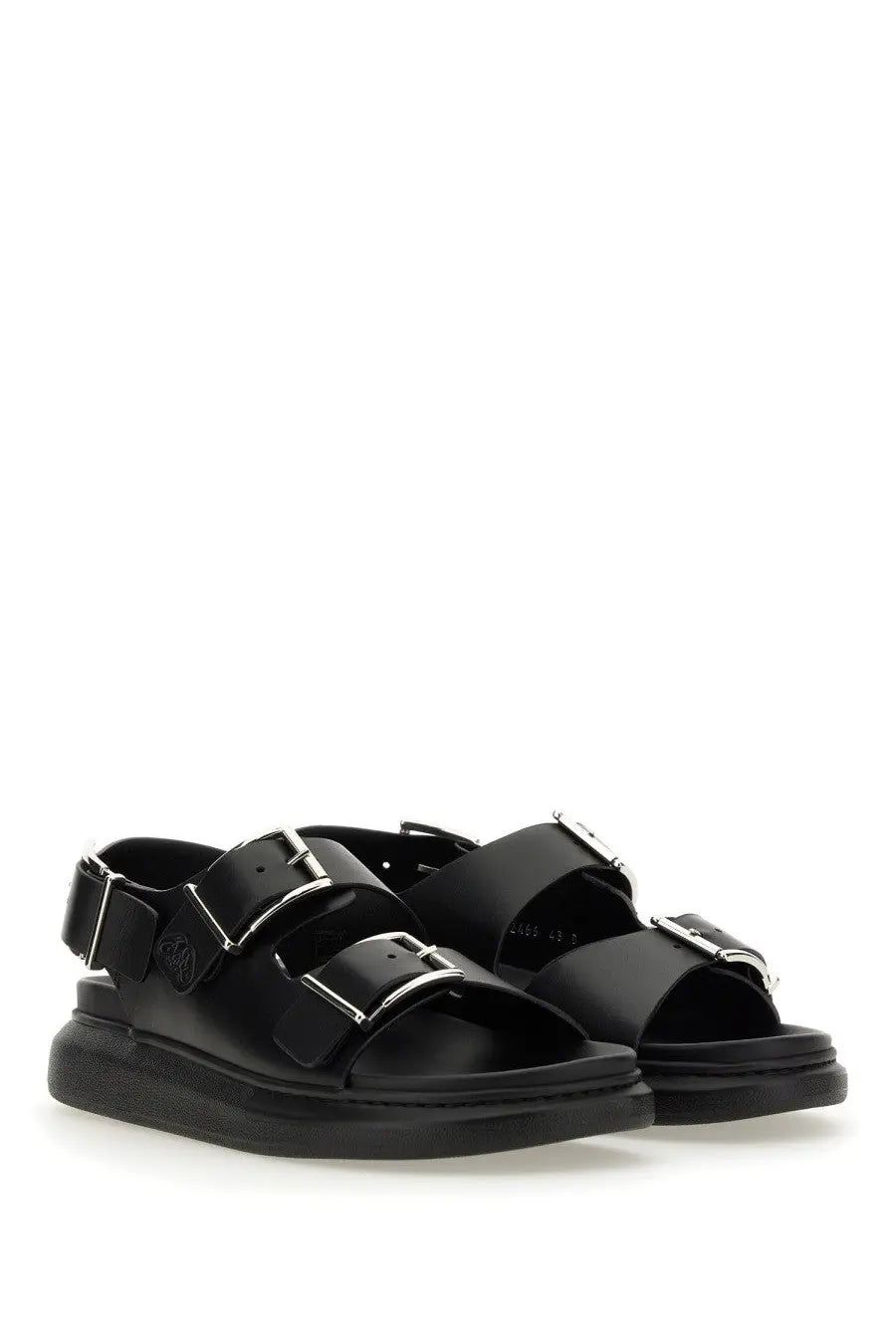Alexander McQueen Men's Leather Sandal Black, view 2