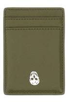 Alexander McQueen Men's Magnetic Card Holder Skull Brown