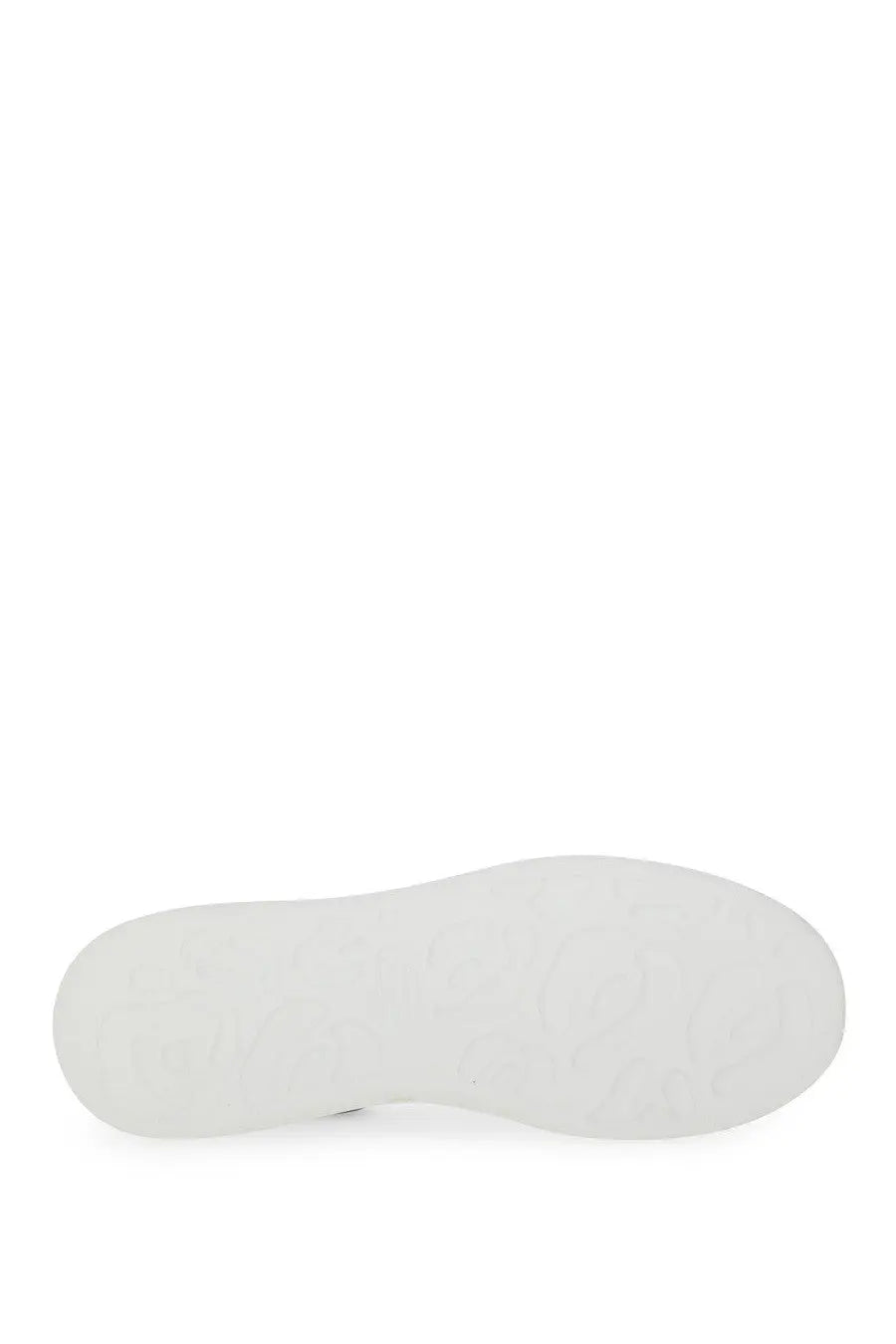 Alexander McQueen men’s oversized leather sneaker white with white rubber sole and subtle textured pattern