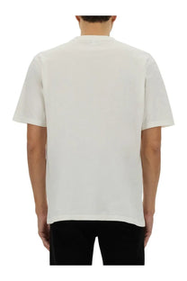 White cotton alexander mcqueen men’s t-shirt with crew neck and short sleeves