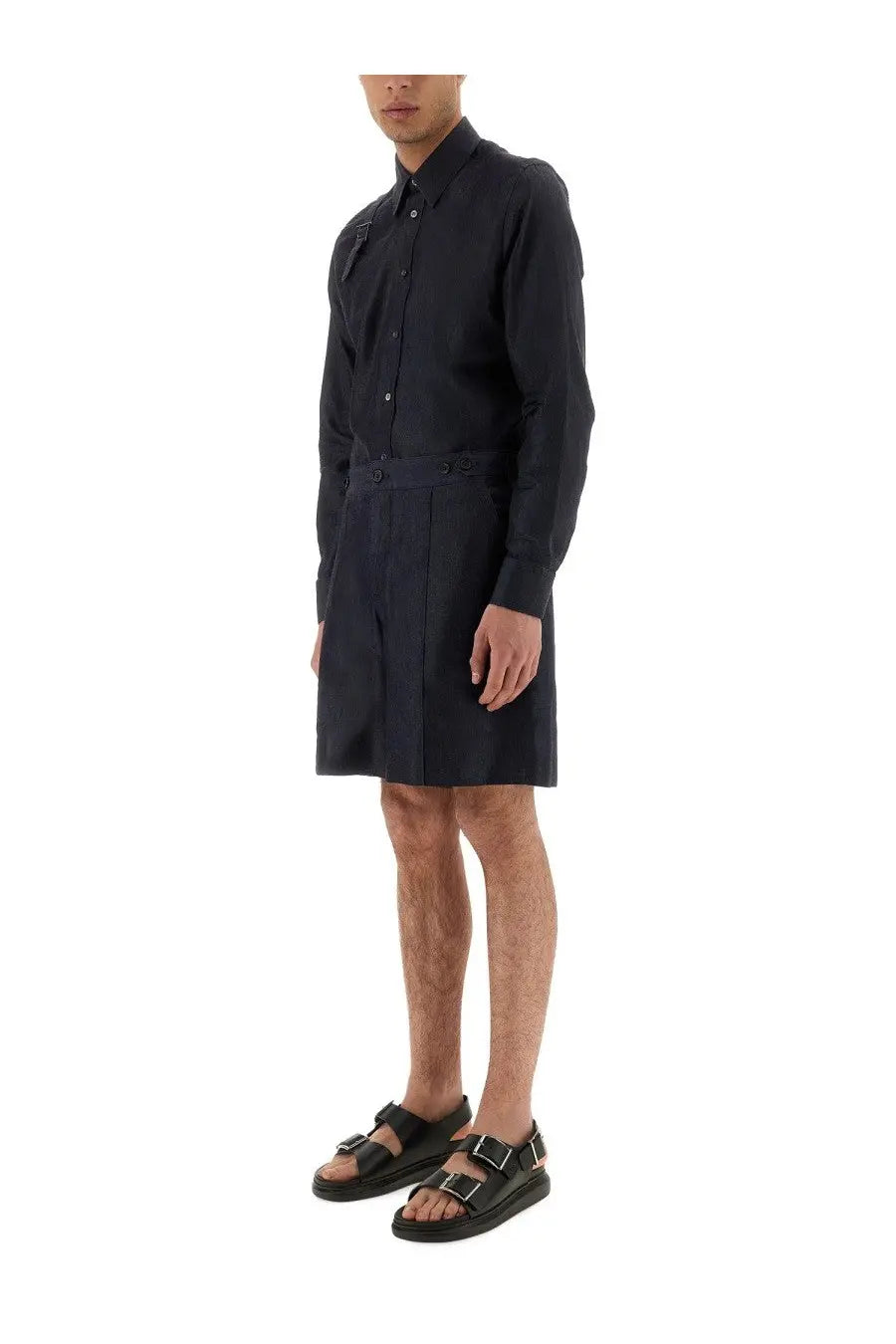 Alexander McQueen Men's Short in Denim Blue, view 2