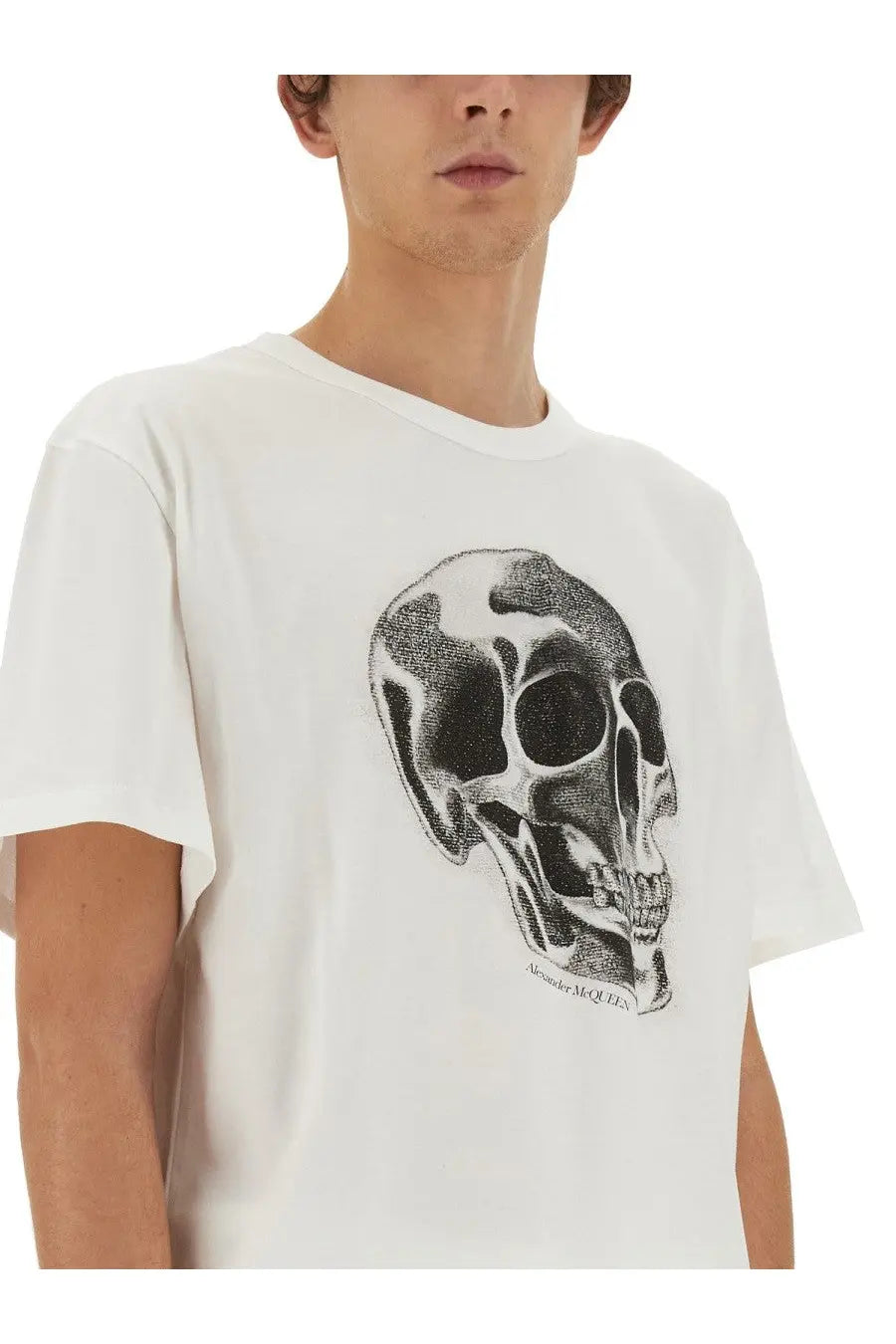 Alexander McQueen Men's Skull Print Shirt White, view 4