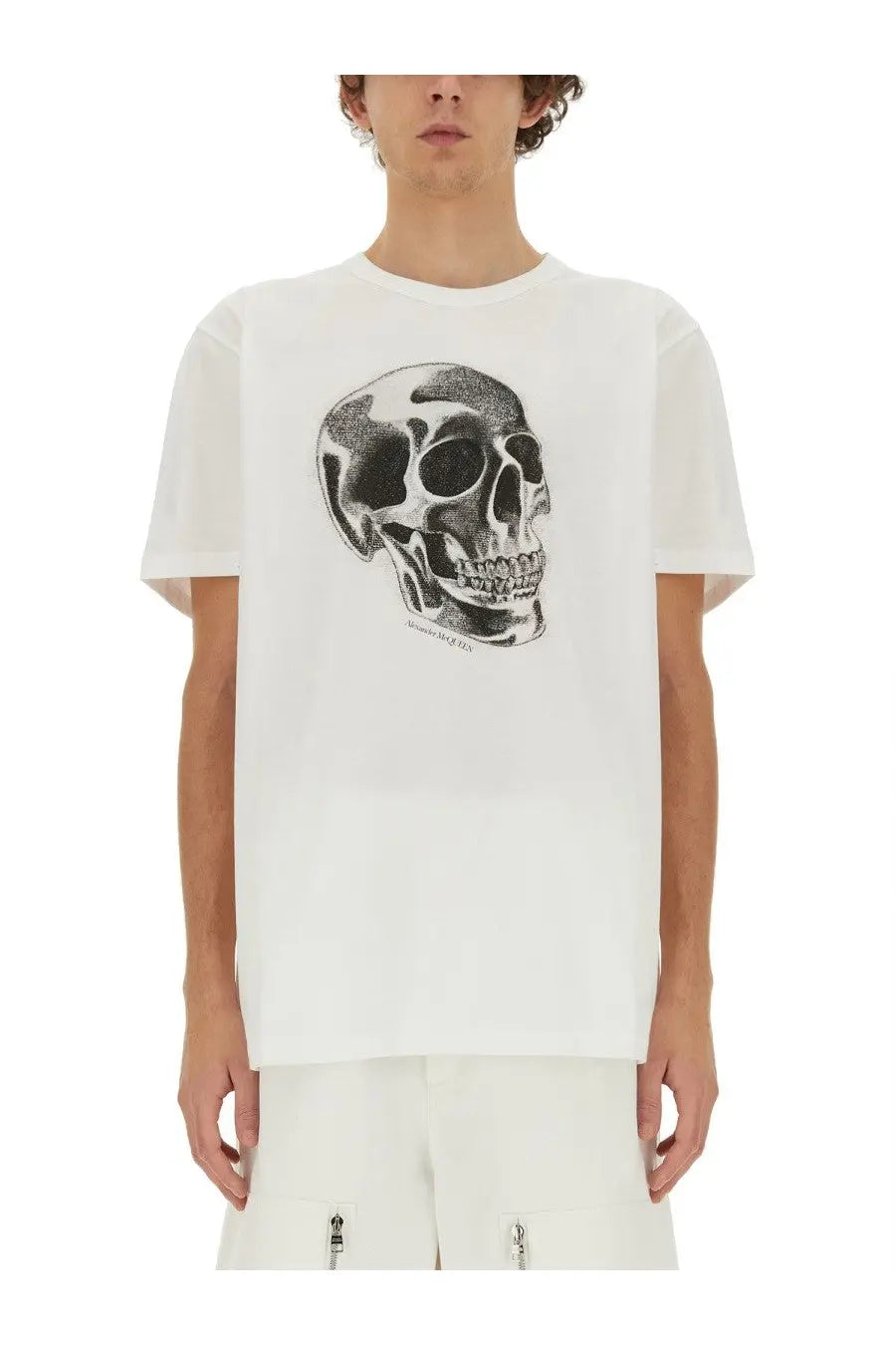 Alexander McQueen Men's Skull Print Shirt White