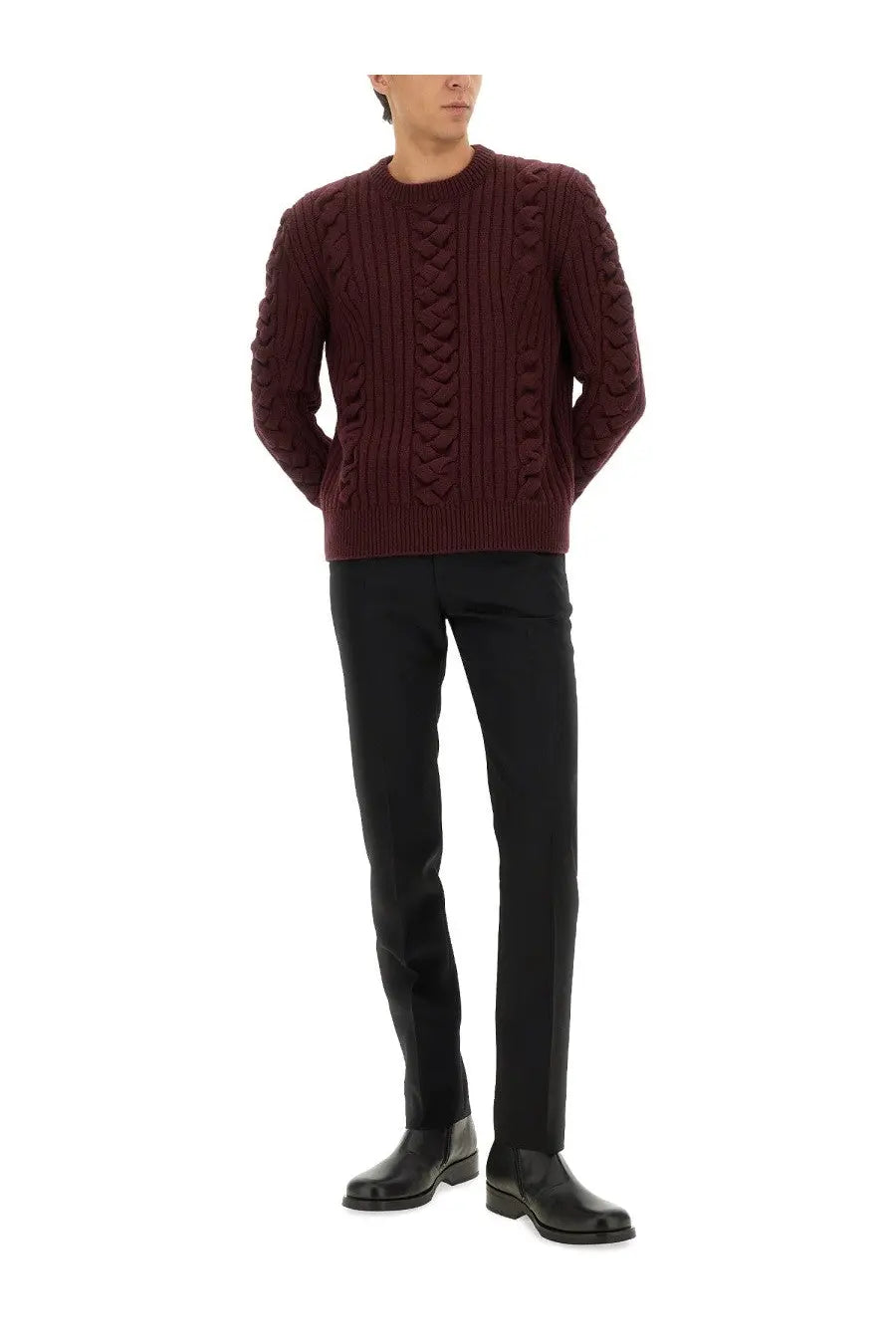 Alexander McQueen Men's Wool Sweater Red, view 2