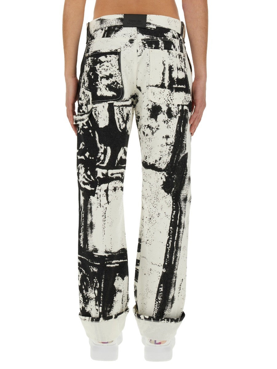 Alexander McQueen Men's Workwear Jeans White, view 3