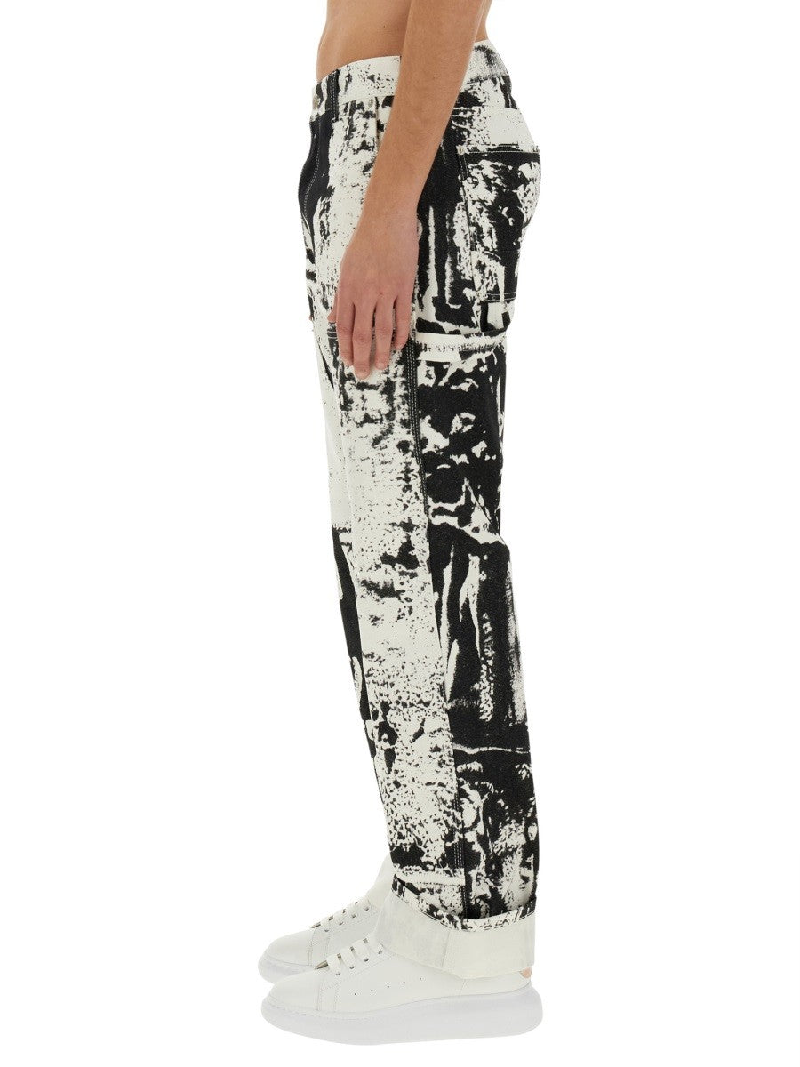 Alexander McQueen Men's Workwear Jeans White, view 4
