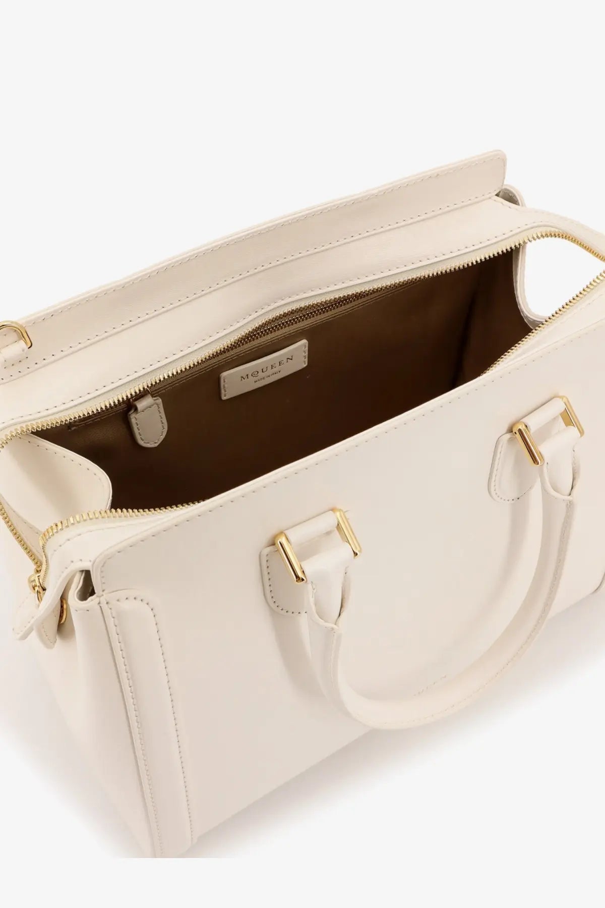 Alexander McQueen Women's Birdee Large Leather Shoulder Bag White, view 4