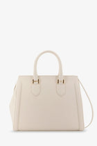 Alexander McQueen Women's Birdee Large Leather Shoulder Bag White, view 2
