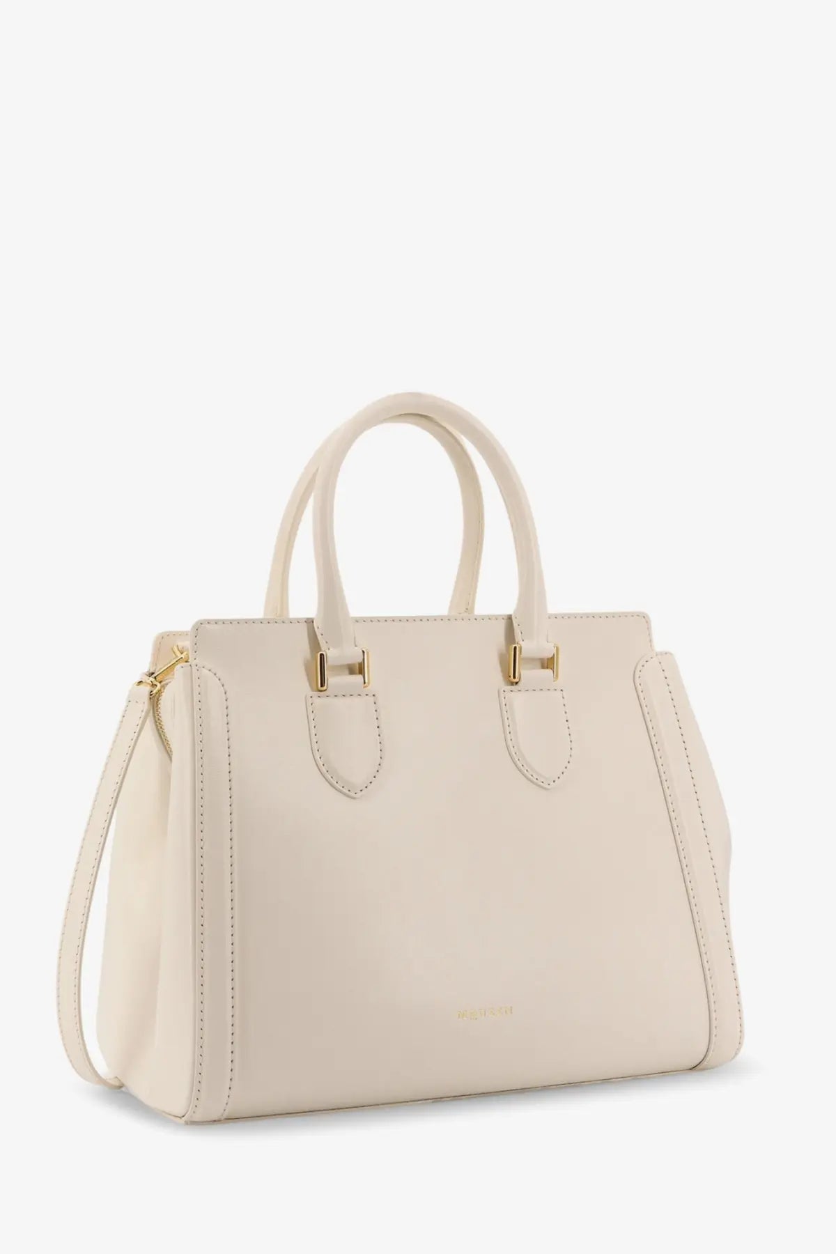 Alexander McQueen Women's Birdee Large Leather Shoulder Bag White, view 3