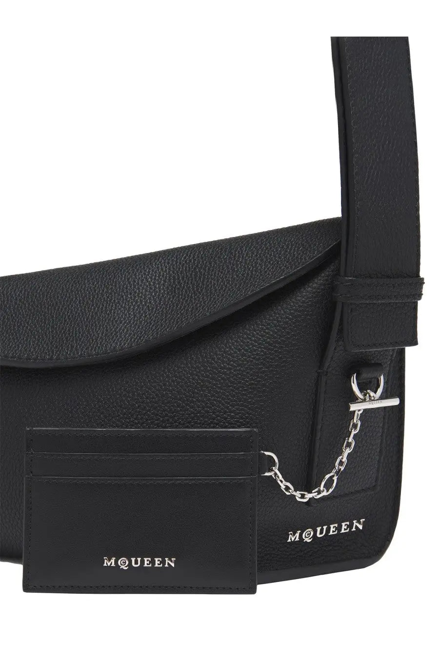 Alexander McQueen Women's Card Holder Sling Black, view 2