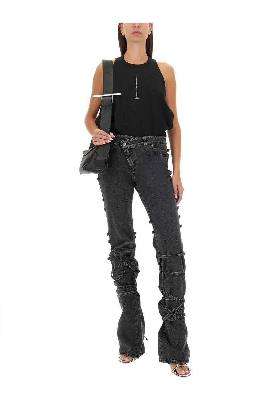 Alexander McQueen Women's Ribbed Tank Top Black, view 2