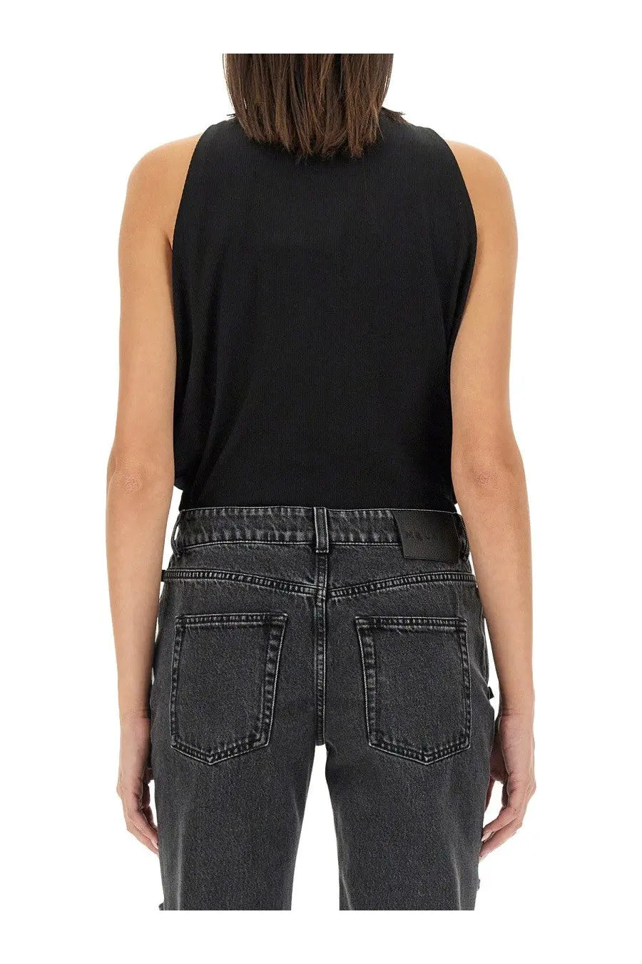 Alexander McQueen Women's Ribbed Tank Top Black, view 3