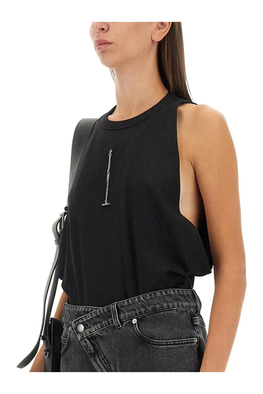 Alexander McQueen Women's Ribbed Tank Top Black, view 4