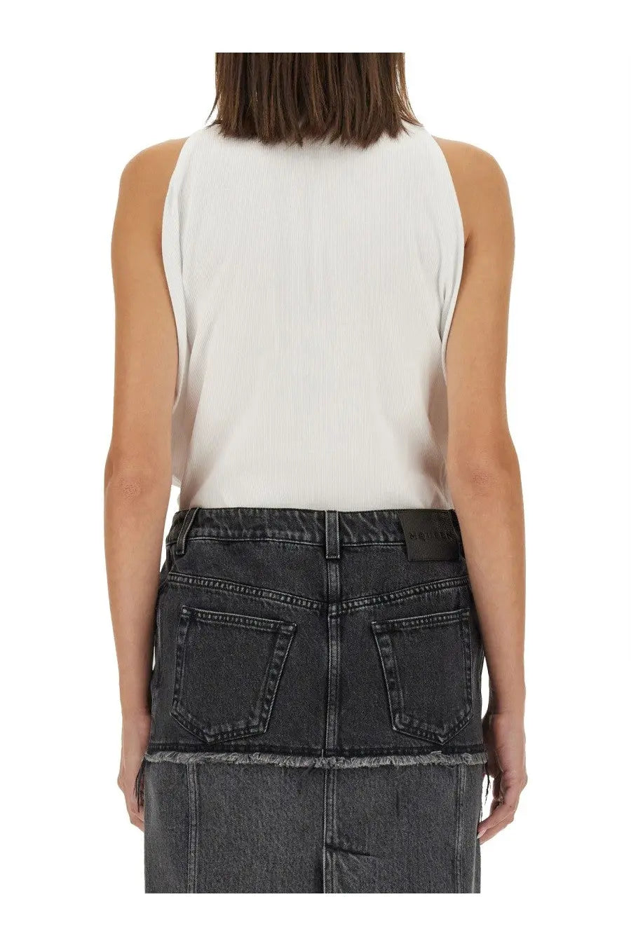 Alexander McQueen Women's Ribbed Tank Top White, view 3