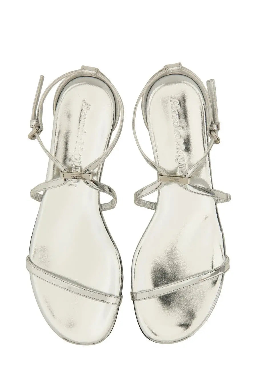 Alexander McQueen Women's Strappy Sandal Silver, view 6