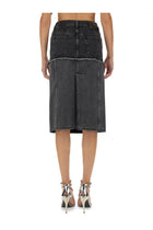 Alexander McQueen Women's Two Tone Denim Skirt Black, view 3