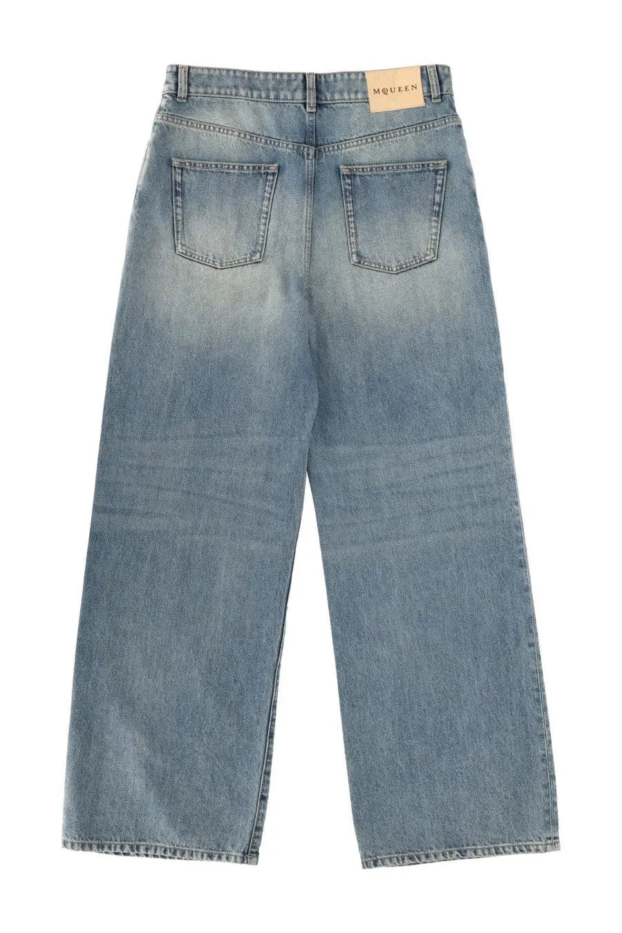 Alexander McQueen Women's Wide Leg Jeans Blue, view 2