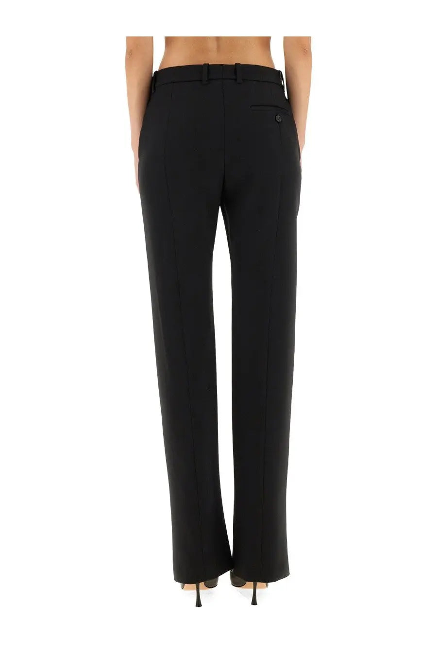 Alexander McQueen Women's Wool Gabardine Tailored Pants Black, view 4