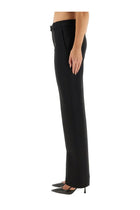 Alexander McQueen Women's Wool Gabardine Tailored Pants Black, view 3
