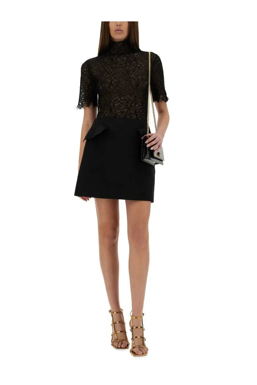 Alexander McQueen Women's Wool Mini Skirt Black, view 2