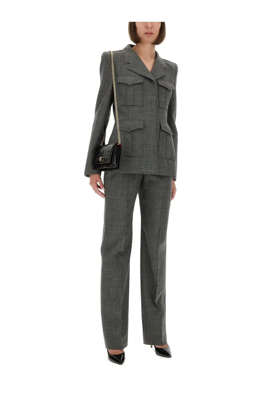 Alexander McQueen Women's Wool Pants Grey, view 2