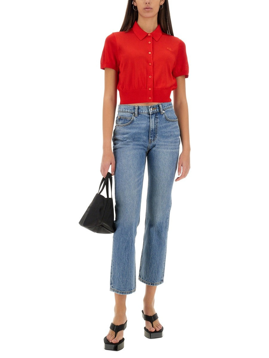 ALEXANDERWANG.T - Alexanderwang.T Cropped Polo Cardigan - Women’s Tops
