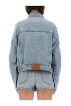 alexanderwang Women's Denim Clip on Trucker Jacket Blue, view 3