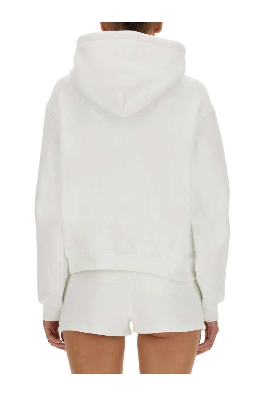 Alexanderwang women’s essential sweatshirt white oversized hoodie with soft relaxed fit and ribbed cuffs