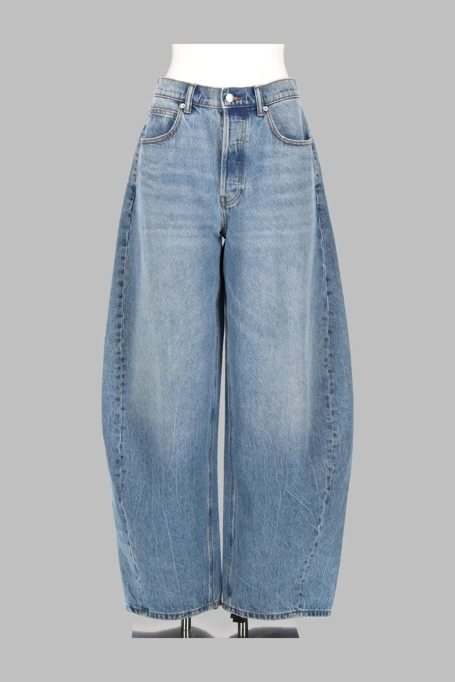 Light-wash denim high-rise wide-leg jeans with five-pocket design alexanderwang womens blow up con blue