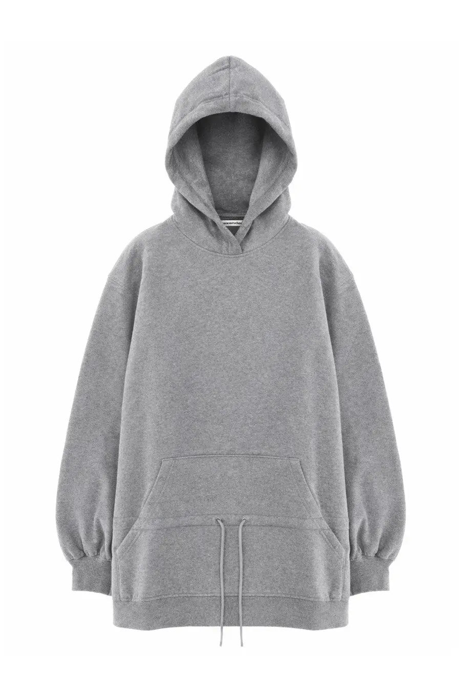 Alexanderwang women’s mini dress grey with oversized gray hoodie front pocket and drawstring detail